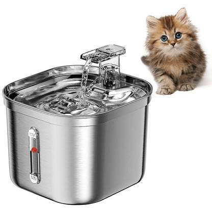 Cobectal Stainless Steel 74oz/2.2L Cat Fountain with Multi-Filter for Drinking